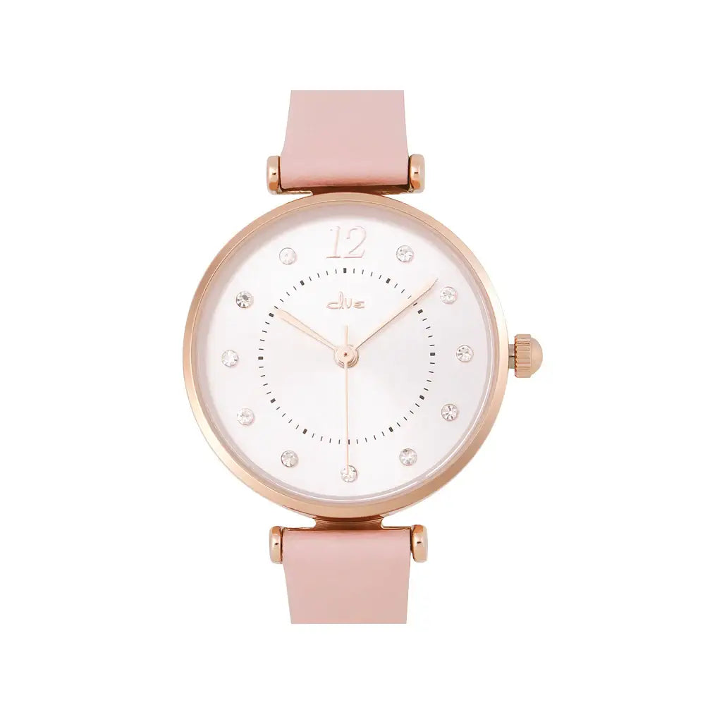 CLUE - Cubic Circle Pink Leather Watch - CLUE - Watches - Harumio