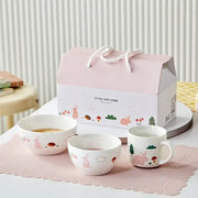 Korean My Rabbit - Kids Tableware 3P Set - Modern House - Tableware Set - Harumio