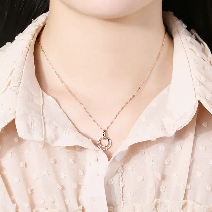 OST - Retro Circular Lock Silver Necklace - OST - Jewelry - Harumio
