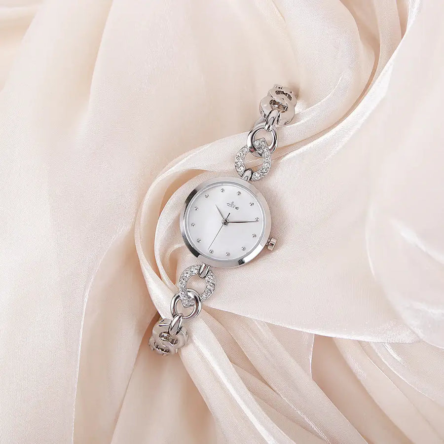 CLUE - Lovely White Link Silver Metal Watch - CLUE - Watches - Harumio