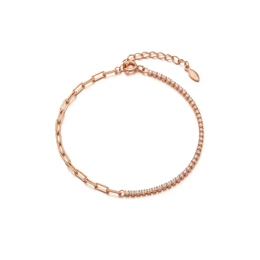 CLUE - MIX Chain Silver Tennis Bracelet - CLUE - Jewelry - Harumio