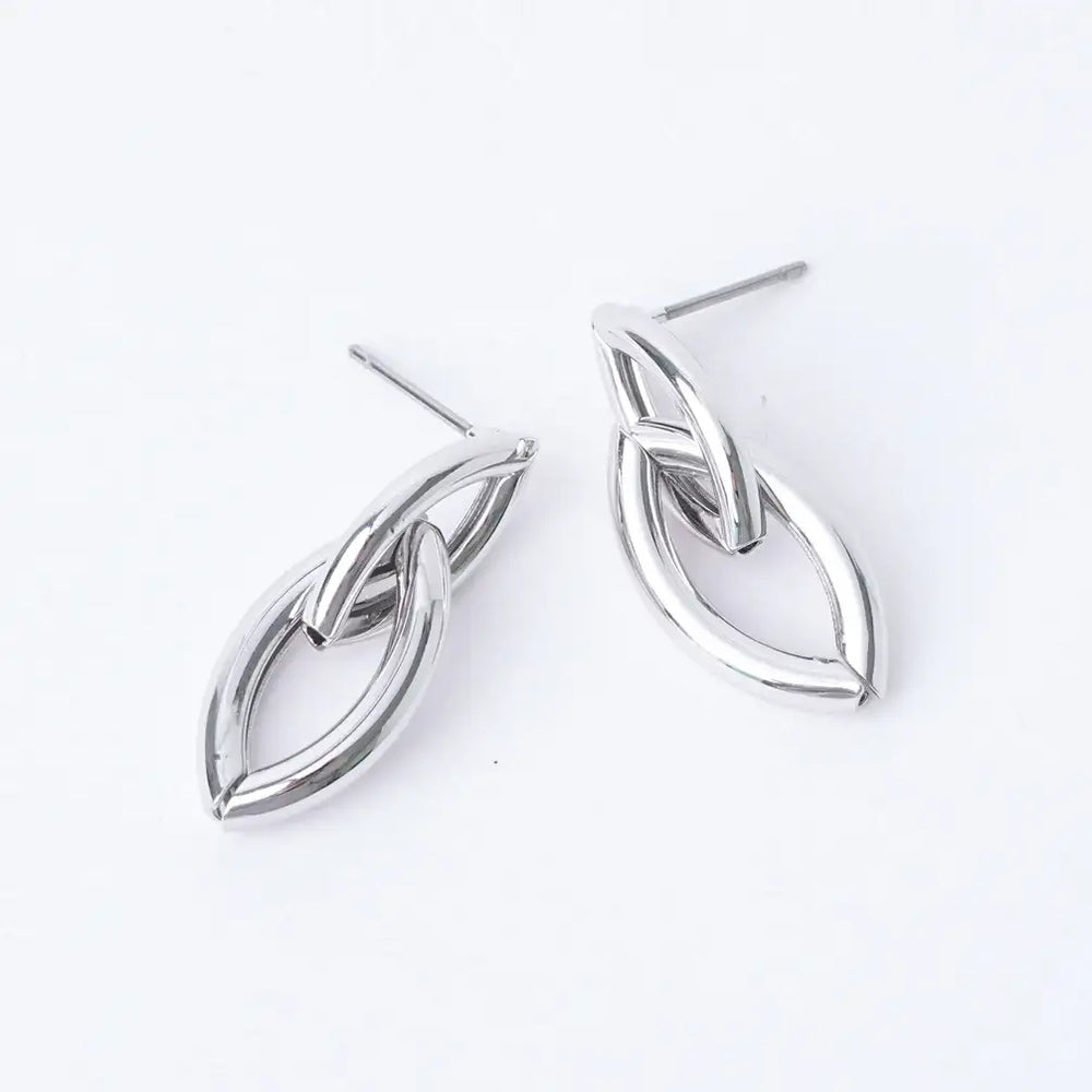 OST - Charming Double Ring Silver Earrings - OST - Jewelry - Harumio