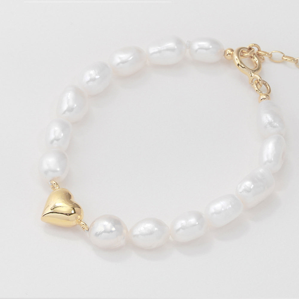 OST - Plump Heart Point Freshwater Pearl Bracelet