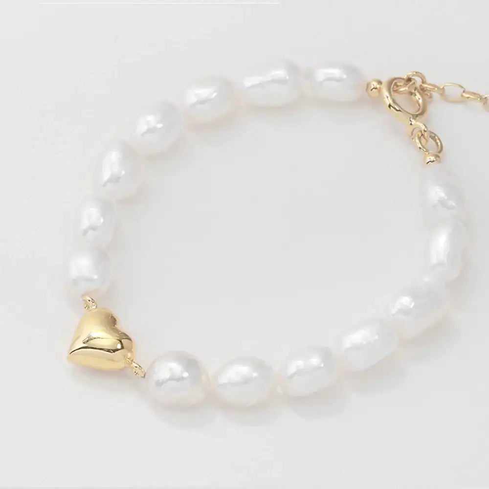 OST - Plump Heart Point Freshwater Pearl Bracelet