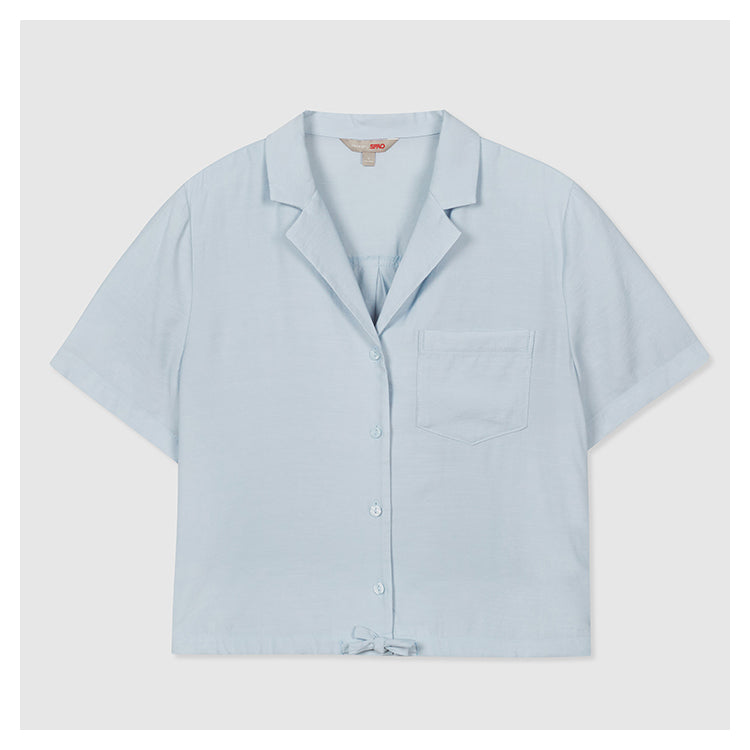 SPAO - COOLTECH Crop String Short Sleeve Shirt