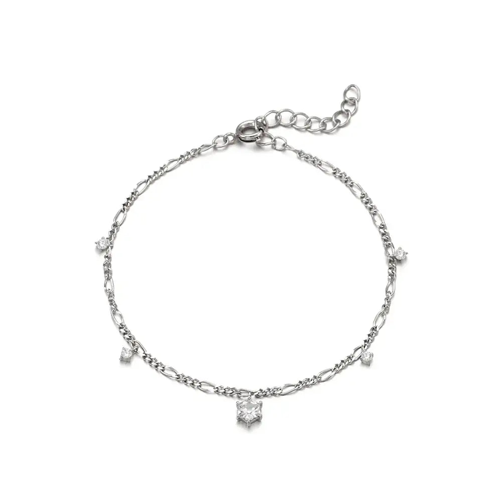 CLUE - Shining Cubic Silver Bracelet - CLUE - Jewelry - Harumio