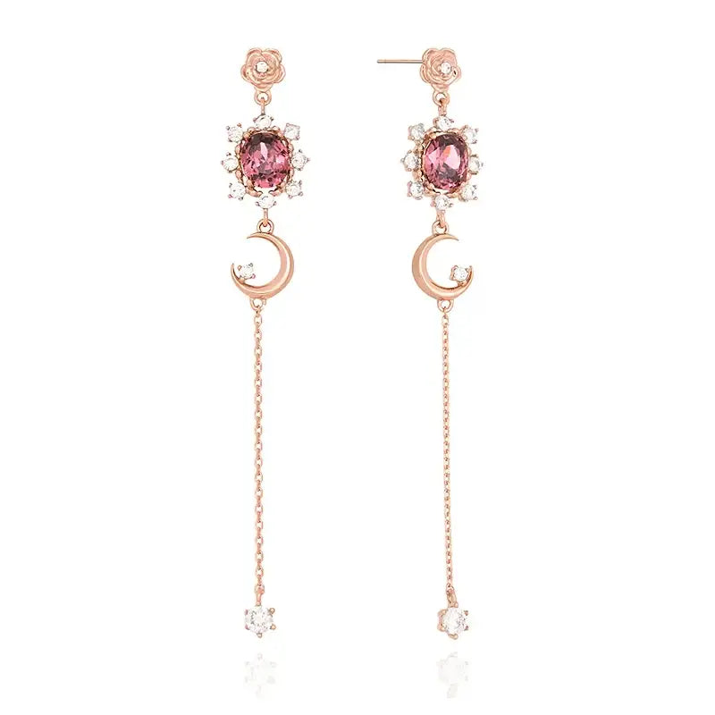 Saint Tail x Clue - Illusion Moon Silver Drop Earring - CLUE - Jewelry - Harumio