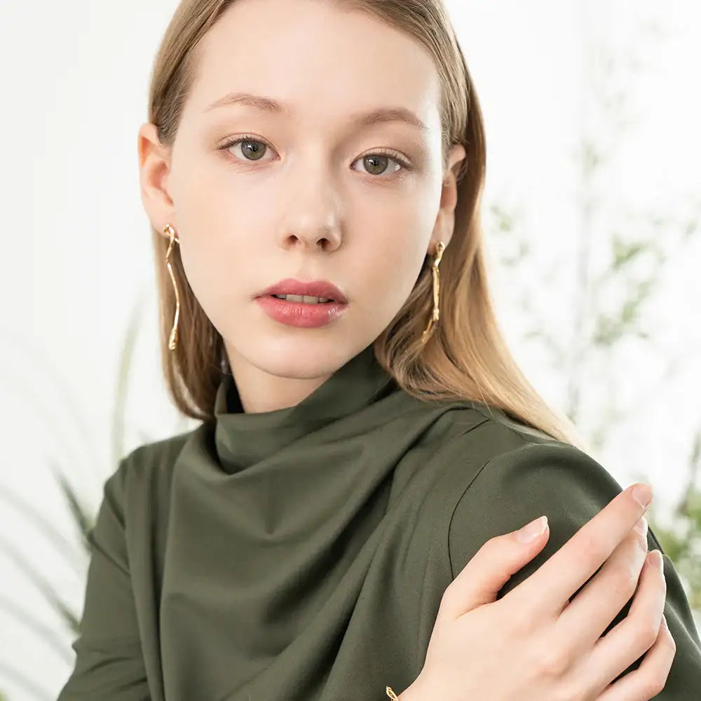 Bloom x AHNI - Cross Duet Silver Earrings - Bloom x AHNI - Jewelry - Harumio