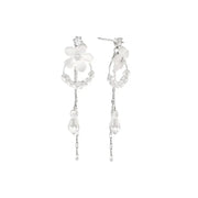 CLUE - Pure White Flower Drop Earrings - CLUE - Jewelry - Harumio