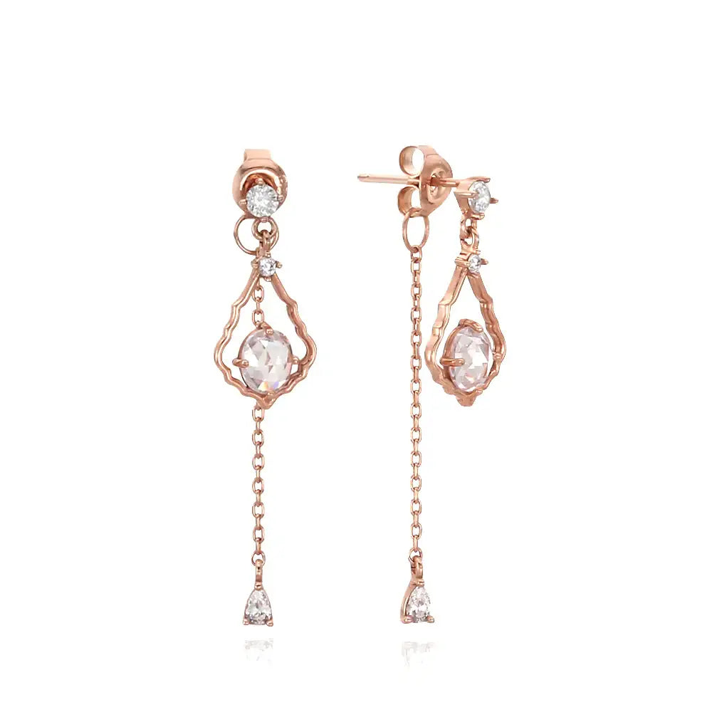 CLUE - Alli Ice Piece Chain Drop Silver Earring - CLUE - Jewelry - Harumio