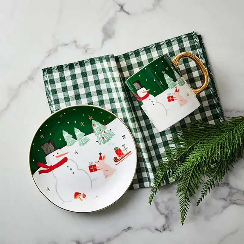 Korean ON Winter Story - Gold Rim Snack Set - Modern House - Snack Set - Harumio