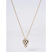 OST - POPTS Collection Black Checkerboard Heart Necklace - OST - Jewelry - Harumio