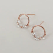 CLUE - Round Water Drop Cubic Silver Earrings - CLUE - Jewelry - Harumio