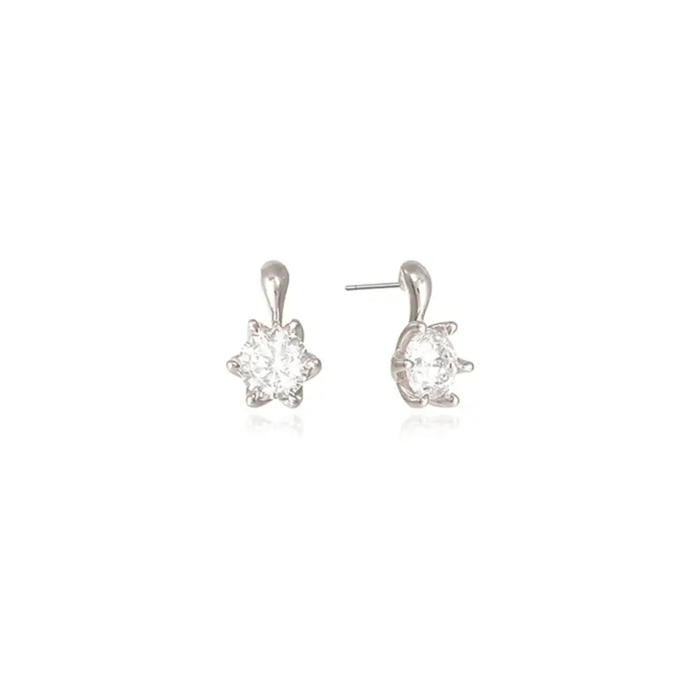 OST - Prong Setting Simulated Diamond Earring - OST - Jewelry - Harumio