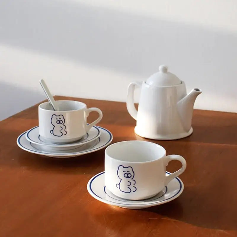 1537 - Teddy&Lucy Cup and Saucer - 1537 - Ceramic & Pottery Glazes - Harumio