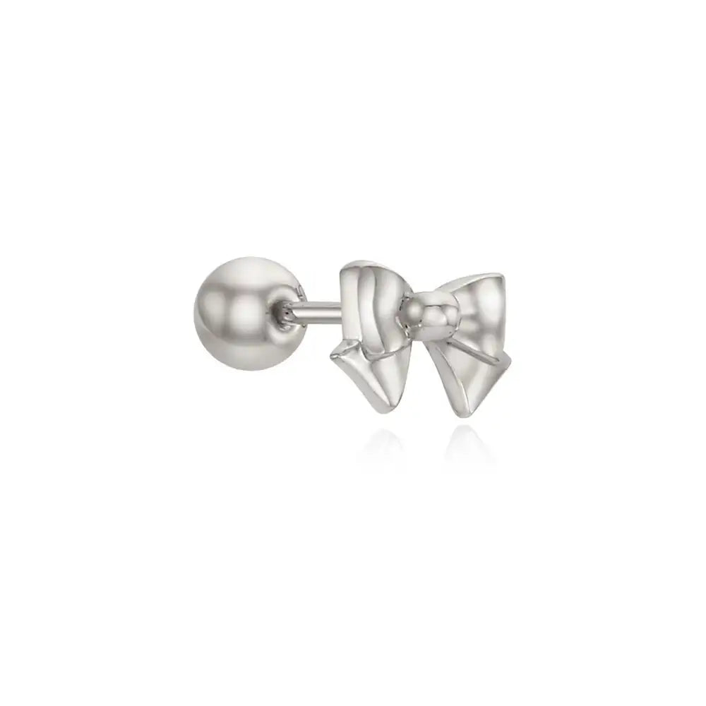 OST - Mini Silver Ribbon Ear Piercing - OST - Jewelry - Harumio