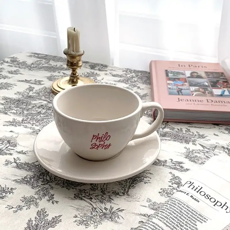 Like A Cafe - Philosophy Cafe Latte Cup & Saucer Set - Like A Cafe - Home & Living - Harumio