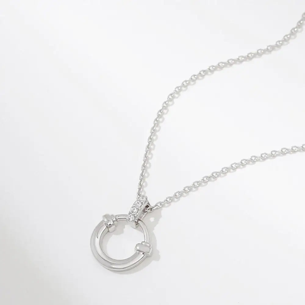 OST - Lucky Lock Horseshoe Silver Necklace - OST - Jewelry - Harumio