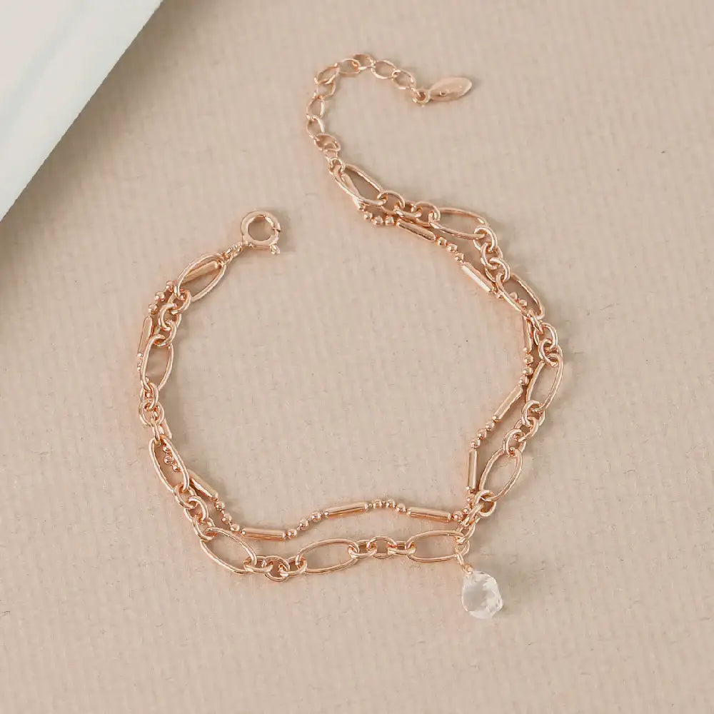 CLUE - Double Rope Layered Integrated Silver Bracelet - CLUE - Jewelry - Harumio