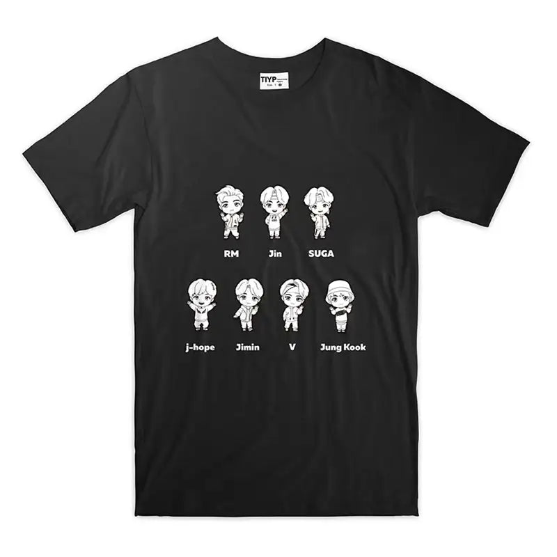 BTS - TinyTAN x TIYP - Graphic Black Pajama - BTS - Clothing - Harumio