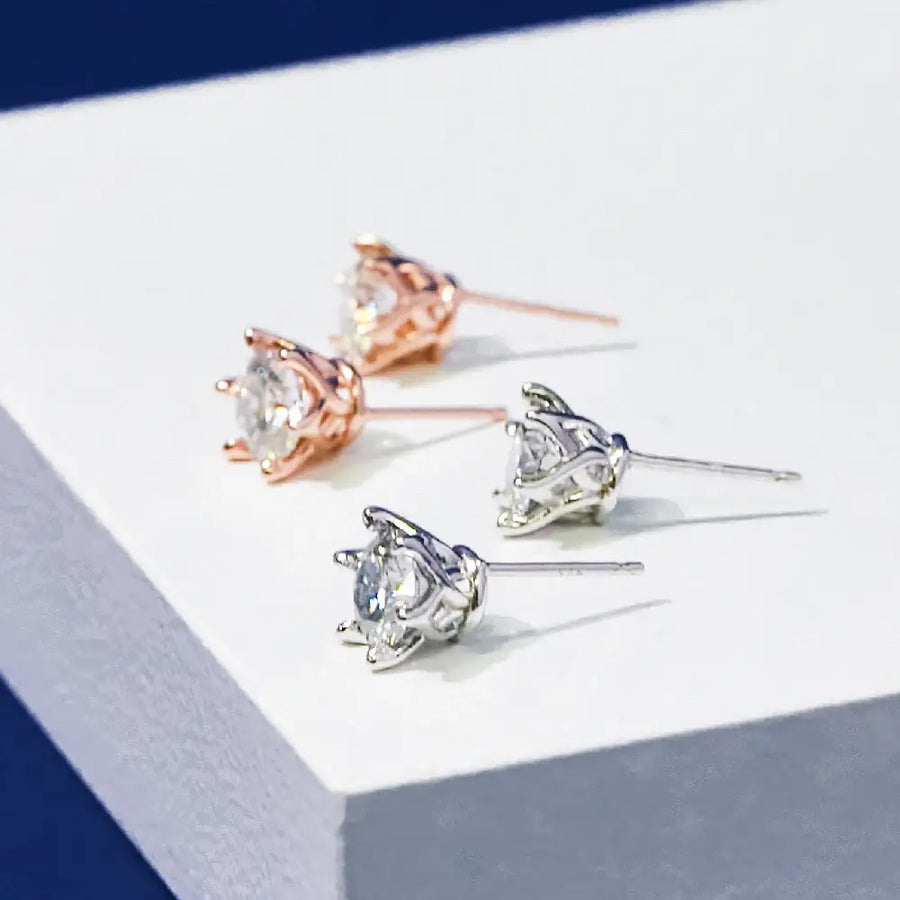 CLUE - Crown Setting Diamond Earrings - CLUE - Jewelry - Harumio