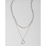 CLUE - Layered Hoop Integrated Silver Necklace - CLUE - Jewelry - Harumio