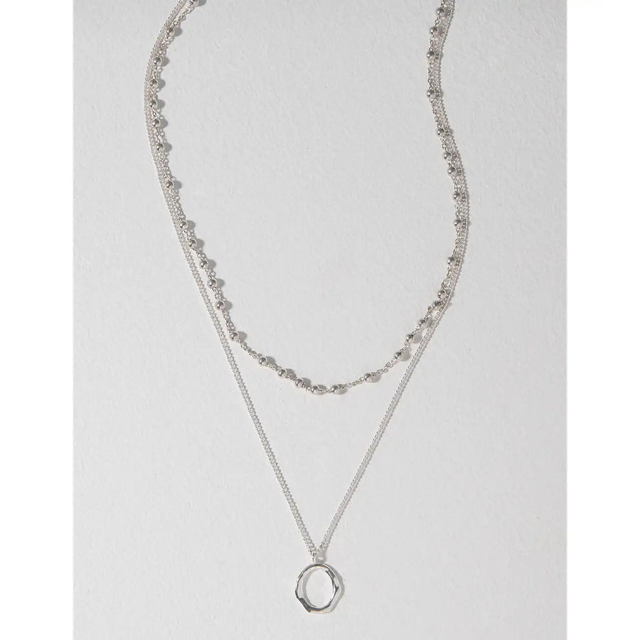 CLUE - Layered Hoop Integrated Silver Necklace - CLUE - Jewelry - Harumio