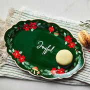 Korean Winter Story - Scallop Gold Rim Oval Dessert Plate - Modern House - Plates - Harumio