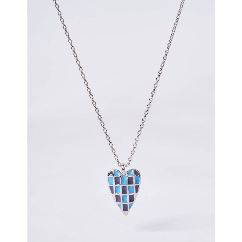 OST - POPTS Collection Mint Checkers Heart Necklace