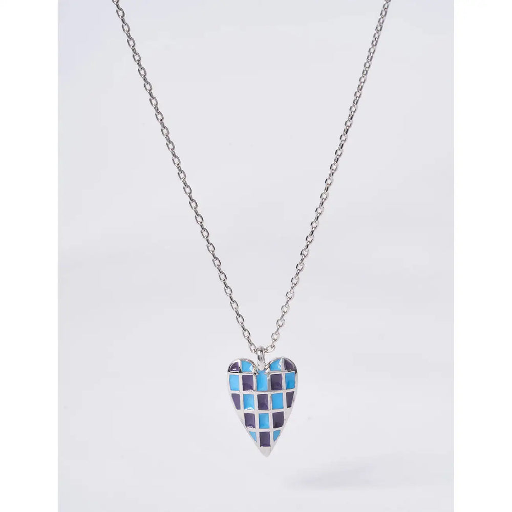 OST - POPTS Collection Mint Checkers Heart Necklace - OST - Jewelry - Harumio