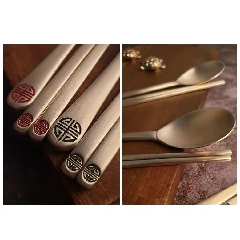 Myeongseong - Cutlery Set for 2 (Red & Khaki) - Myeongseong - Home & Living, Accessories - Harumio