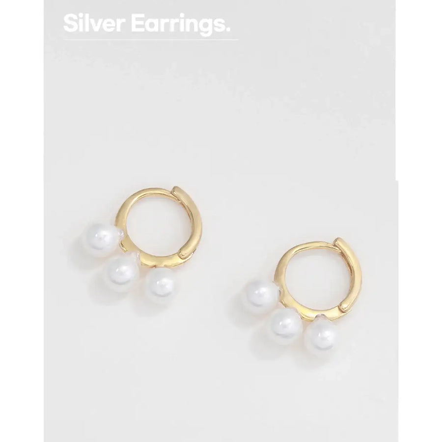 OST - Triple Pearl Point Earrings - OST - Jewelry - Harumio