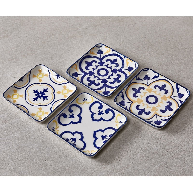 Korean Lemon Persian Square Plate 4P Set