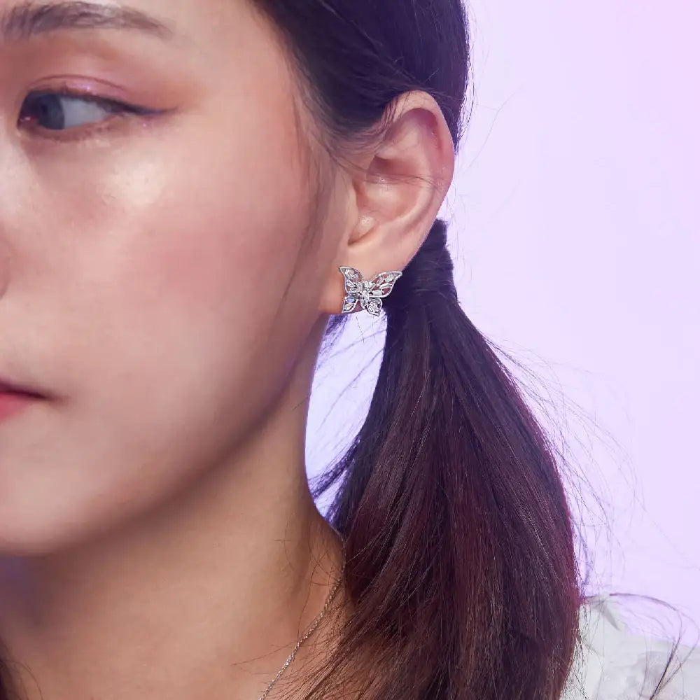 CLUE - Butterfly Cubic Silver Earrings - CLUE - Jewelry - Harumio