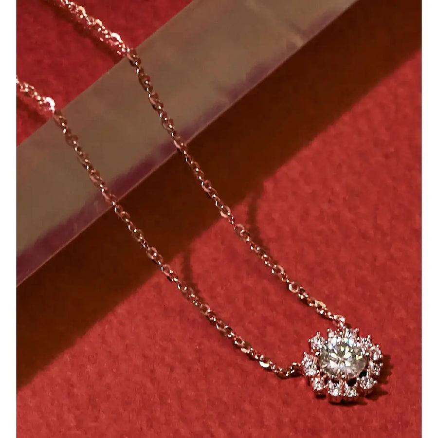 CLUE - Blue Bright Diamond Silver Necklace - CLUE - Jewelry - Harumio