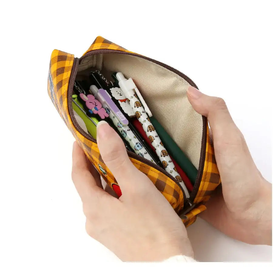 BT21 x Monopoly - Checkered C-Pocket Pencil Case - Monopoly - Accessories - Harumio