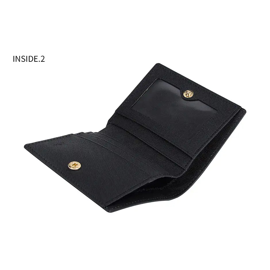 CLUE - Pastel Heart Keyring Black Short Wallet - CLUE - Accessories - Harumio