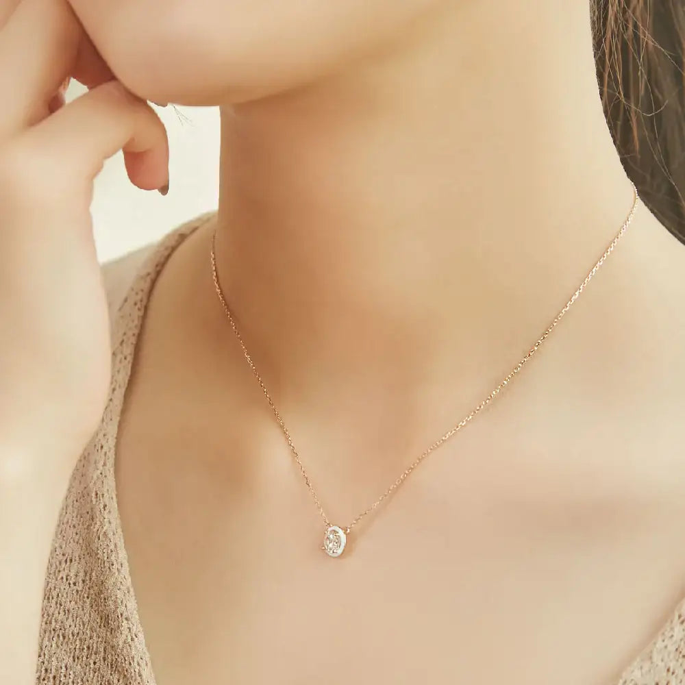 CLUE - C Collection Color One Point Silver Necklace - CLUE - Jewelry - Harumio