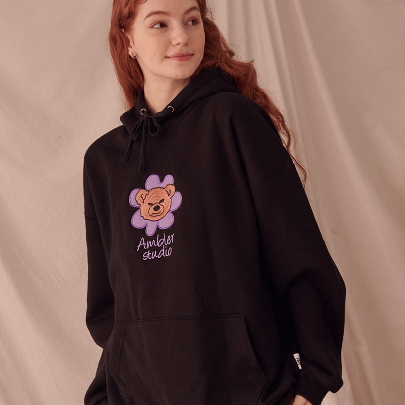 Ambler - Flower Bear Overfit Hoodie Sweatshirt