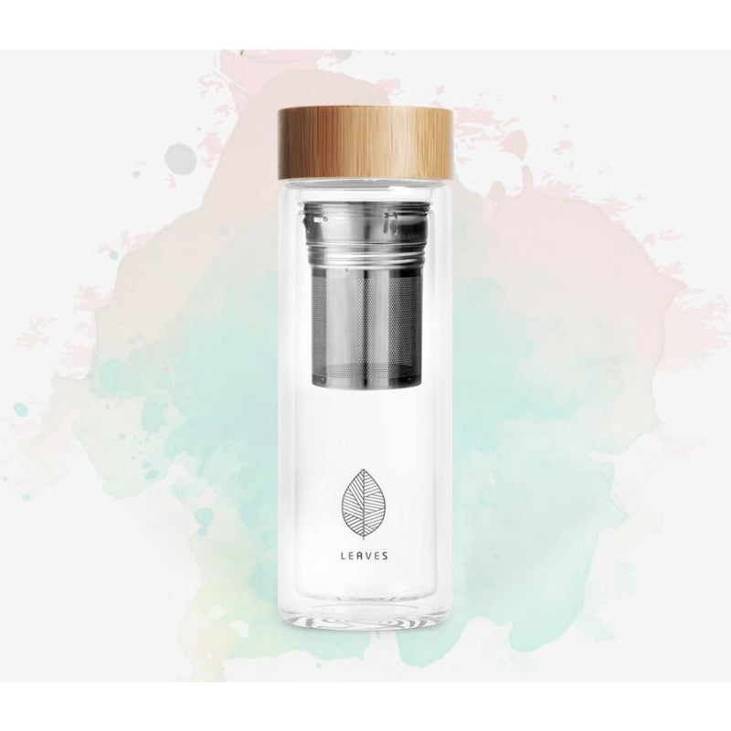 LEAVES- Bamboo Glass Tea Tumbler