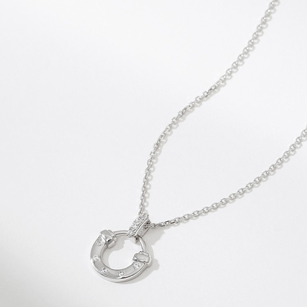 OST - Lucky Rock Horseshoe Stone Silver Necklace