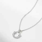 OST - Lucky Rock Horseshoe Stone Silver Necklace - OST - Jewelry - Harumio