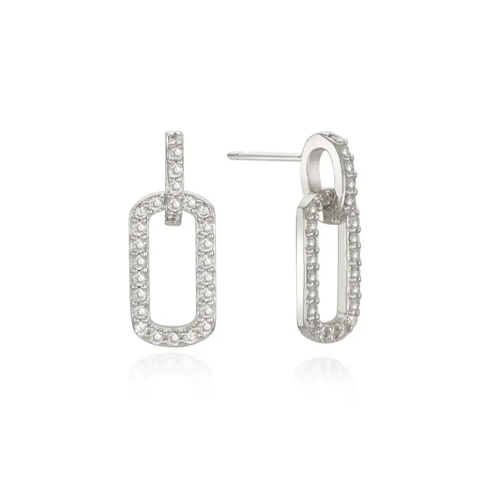 OST - Full Stone One-Touch Square Earrings - OST - Jewelry - Harumio