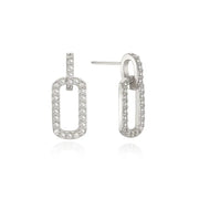 OST - Full Stone One-Touch Square Earrings - OST - Jewelry - Harumio