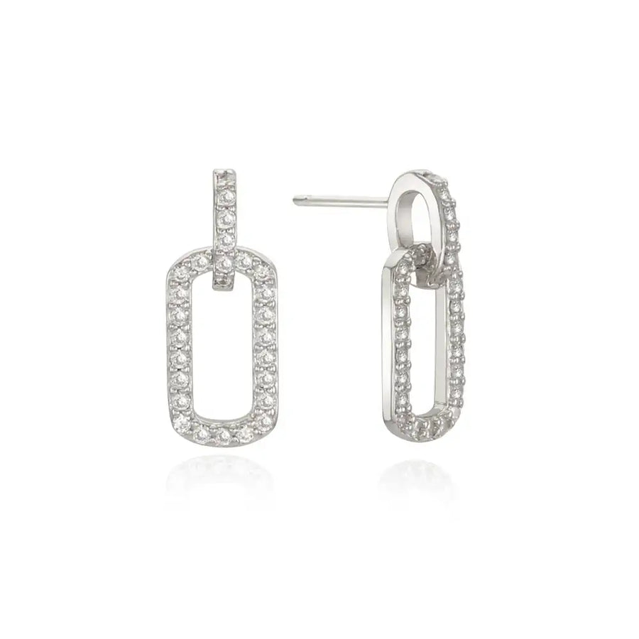 OST - Full Stone One-Touch Square Earrings - OST - Jewelry - Harumio