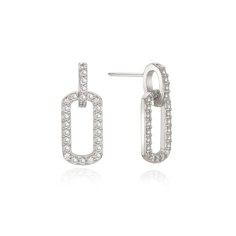 OST - Full Stone One-Touch Square Earrings