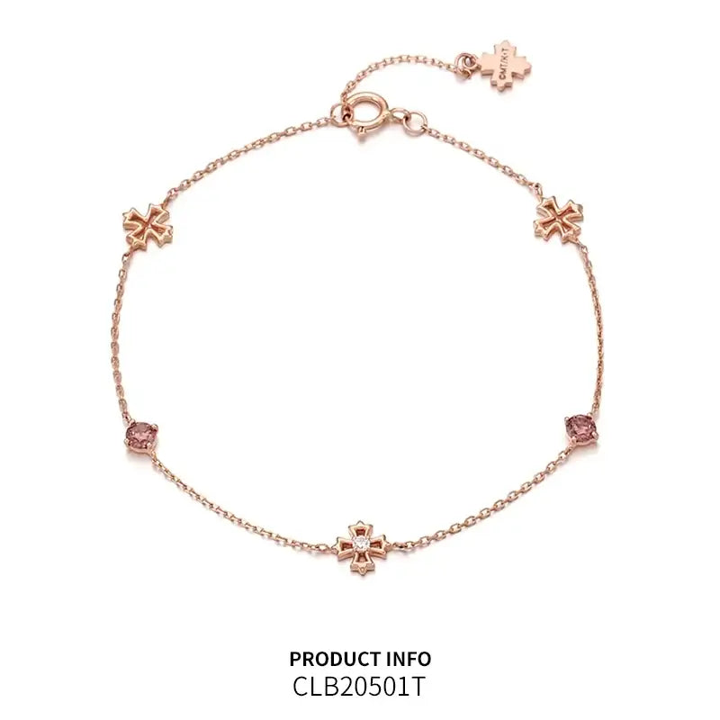 Saint Tail x Clue - Cross 10K & 14K Gold Bracelet - CLUE - Jewelry - Harumio