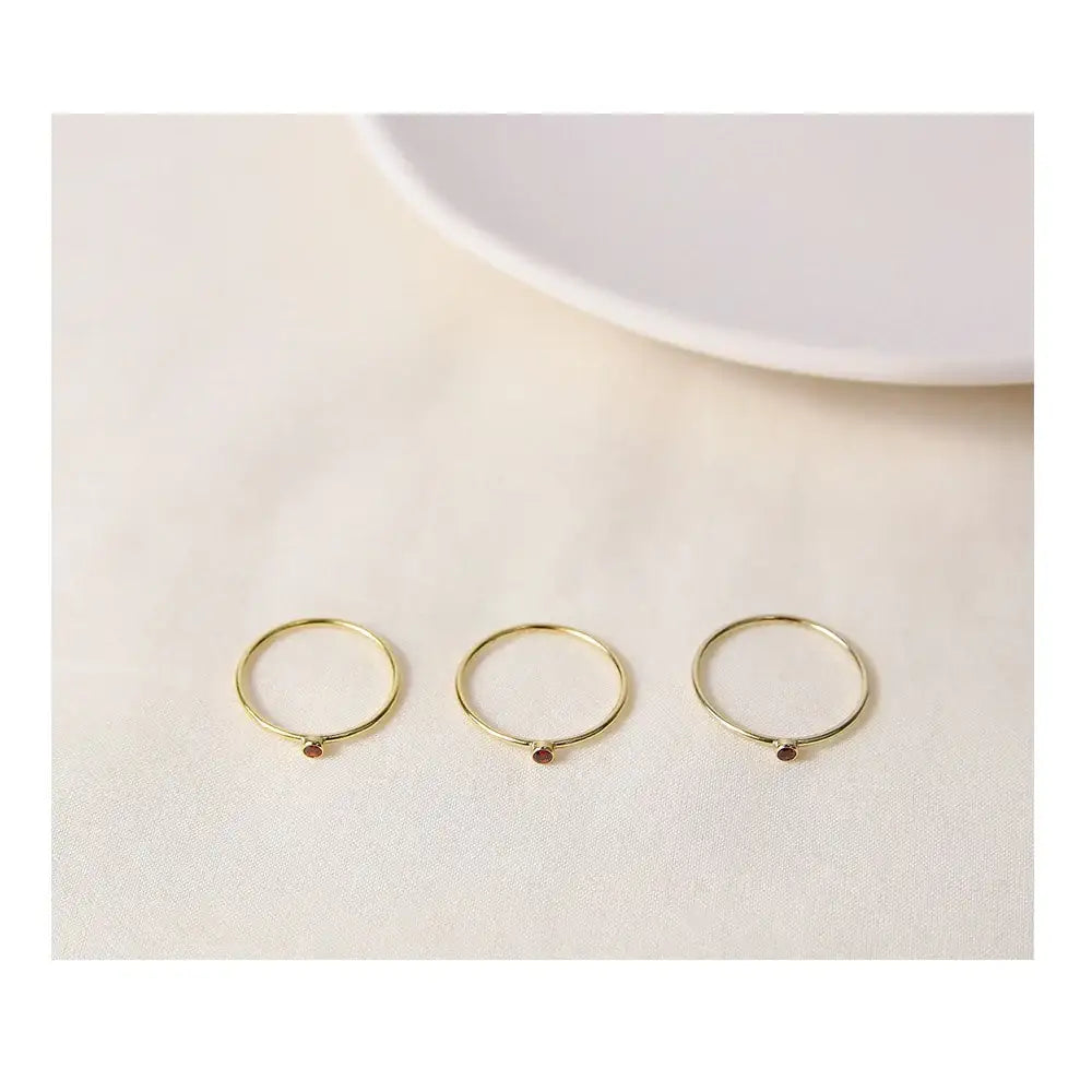 CLUE - 14K Gold Filled Eternal Garnet Ring - CLUE - Rings - Harumio