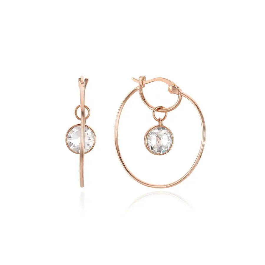 CLUE - Simple Round Drop Cubic Silver Earrings - CLUE - Jewelry - Harumio