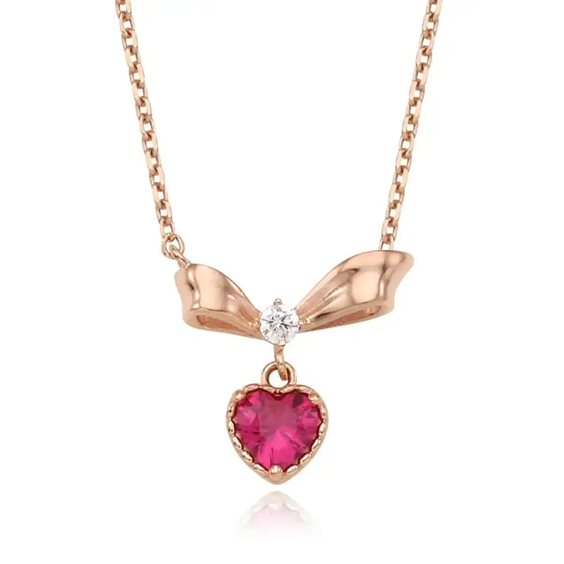 Saint Tail x Clue - Lovely Ribbon Silver Necklace - CLUE - Jewelry - Harumio
